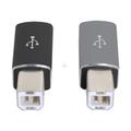 Adattatore da USB-C femmina a USB tipo B maschio per stampante, scanner - Confezione da 2 - Nero e grigio
