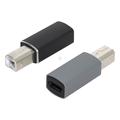 Adattatore da USB-C femmina a USB tipo B maschio per stampante, scanner - Confezione da 2 - Nero e grigio
