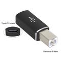 Adattatore da USB-C femmina a USB tipo B maschio per stampante, scanner - Confezione da 2 - Nero e grigio