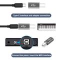 Adattatore da USB-C femmina a USB tipo B maschio per stampante, scanner - Confezione da 2 - Nero e grigio
