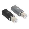 Adattatore da USB-C femmina a USB tipo B maschio per stampante, scanner - Confezione da 2 - Nero e grigio