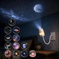 Lampada da notte con proiettore USB Galaxy - 13 dischi a forma di stella, design flessibile a collo d'oca a 360 - Bianca