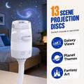 Lampada da notte con proiettore USB Galaxy - 13 dischi a forma di stella, design flessibile a collo d\'oca a 360 - Bianca