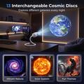 Lampada da notte con proiettore USB Galaxy - 13 dischi a forma di stella, design flessibile a collo d\'oca a 360 - Bianca