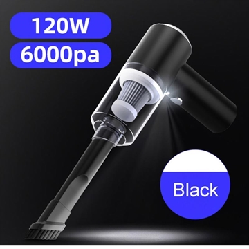 Aspirapolvere per auto senza fili ricaricabile USB 6000Pa - Nero