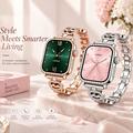 Smartwatch da donna UWIER NovaMini con lunetta in strass - Argento