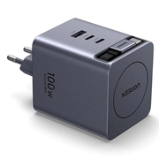 Caricabatterie da muro rapido Ugreen X616 4-in-1 da 100W - Cavo USB-C, porta USB-A e 2 porte USB-C - Grigio