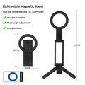 Supporto magnetico ultrasottile per telefono / treppiede pieghevole - Nero
