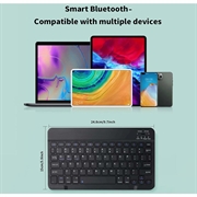 Tastiera Bluetooth ultrasottile e silenziosa per PC, tablet, iPad, telefono e TV - Nero
