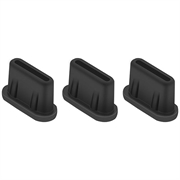 Spina antipolvere USB-C UltraFlex per droni, smartphone, tablet - 3 pezzi - Nero