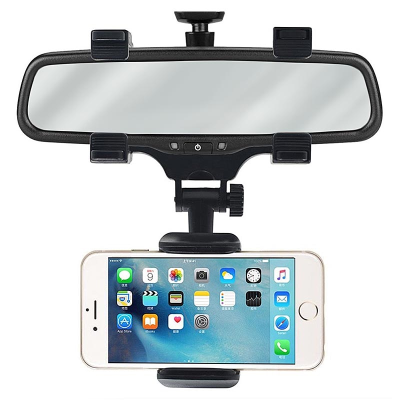 Qiilu Staffa Multi-funzionale Per Specchietto Moto/ATV/Scooter - Supporto Universale Per Cellulare GPS Luci USB - QL04572
