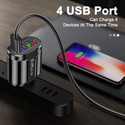 Adattatore di alimentazione USB universale a ricarica rapida a 4 porte - 48 W - nero
