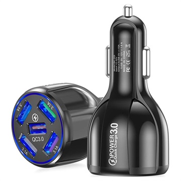 Caricabatteria da Auto Quick Charge 3.0 30W - 2 x USB - Nero