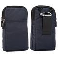 Custodia universale da cintura per smartphone con moschettone e cinturino - 6,3"-6,9" - Blu scuro