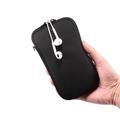 Custodia universale in nylon per cellulare con cerniera e cordino - 4.7-5.4" - Nero