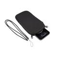 Custodia universale in nylon per cellulare con cerniera e cordino - 6.7–6.9" - Nero