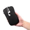 Custodia universale in nylon per cellulare con cerniera e cordino - 6.7–6.9" - Nero