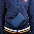 Custodia universale in nylon per cellulare con cerniera e cordino - 6.7-6.9" - Blu