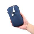 Custodia universale in nylon per cellulare con cerniera e cordino - 6.7-6.9" - Blu