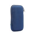 Custodia universale in nylon per cellulare con cerniera e cordino - 6.7-6.9" - Blu
