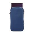 Custodia universale in nylon per cellulare con cerniera e cordino - 6.7-6.9" - Blu