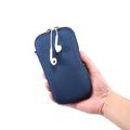 Custodia universale in nylon per cellulare con cerniera e cordino - 6.7-6.9" - Blu