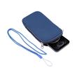 Custodia universale in nylon per cellulare con cerniera e cordino - 6.7-6.9" - Blu