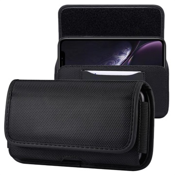 Universal Wear-Resistant Oxford Belt Clip Case - 5.5"-6.3" - Black