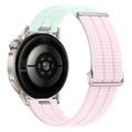 Cinturino per orologio universale in nylon con chiusura a sgancio rapido Magic Tape, 18mm - Ciano / Rosa