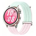 Cinturino per orologio universale in nylon con chiusura a sgancio rapido Magic Tape, 18mm - Ciano / Rosa