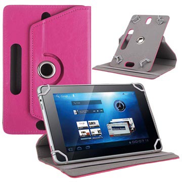 Custodia Folio Universale Rotary per Tablet - 7.9"-8.4" - Rosa Neon