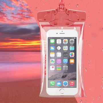Custodia impermeabile universale con supporto touch - 6.3" - Rosa