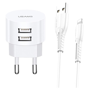 Hoco Z27 Car Charger and Lightning Cable - 1m - White