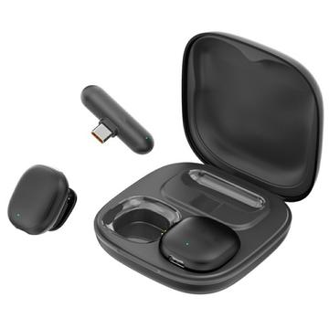 V36 Mini AI Noise Cancelling Microfono lavalier wireless con ricevitore USB-C e custodia di ricarica - nero