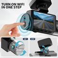 Videocamera da cruscotto V58 a 3 canali - 4K anteriore, 1080p posteriore/abitacolo, GPS, Wi-Fi