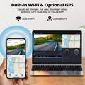 Doppia dash cam V61 4K/1080p - WiFi a 5.8GHz, visione notturna HDR, supercondensatore - Nero
