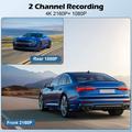 Doppia dash cam V61 4K/1080p - WiFi a 5.8GHz, visione notturna HDR, supercondensatore - Nero