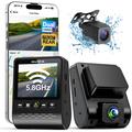 Doppia dash cam V61 4K/1080p - WiFi a 5.8GHz, visione notturna HDR, supercondensatore - Nero