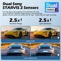 Doppia dash cam V61 4K/1080p - WiFi a 5.8GHz, visione notturna HDR, supercondensatore - Nero