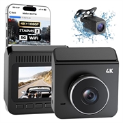 V63 Dual Dash Cam - 4K/1080p, visione notturna HDR, Wi-Fi a 5.8GHz, monitoraggio in sosta - Nero