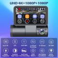 Dash cam GPS V66 a 3 canali - 4K anteriore, abitacolo e posteriore - Nero