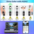 Dash cam GPS V66 a 3 canali - 4K anteriore, abitacolo e posteriore - Nero