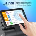 Dash cam GPS V66 a 3 canali - 4K anteriore, abitacolo e posteriore - Nero