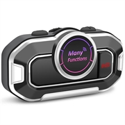 Casco da moto V9 / Auricolari Bluetooth 5.0 - Radio FM, doppio microfono, risposta automatica - Nero