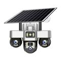 Telecamera di sicurezza solare a triplo obiettivo VTS30 V380pro - Spina UE
