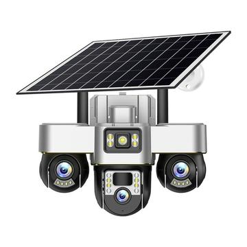 Telecamera di sicurezza solare a triplo obiettivo VTS30 V380pro - Spina UE