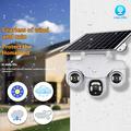 VTS31 V380 Telecamera di sicurezza PTZ ad energia solare con triplo obiettivo - Bianca