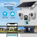 VTS31 V380 Telecamera di sicurezza PTZ ad energia solare con triplo obiettivo - Bianca