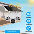 VTS31 V380 Telecamera di sicurezza PTZ ad energia solare con triplo obiettivo - Bianca