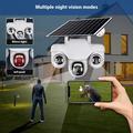 VTS31 V380 Telecamera di sicurezza PTZ ad energia solare con triplo obiettivo - Bianca
